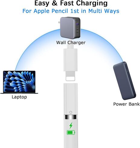 2-Pack Adapters for Apple Pencil 1st Generation, Pencil Adapter Female to Female Charger Connector for iPad Stylus, for iPad Pro 1st/2nd/Mini 5th Air 3rd, for iPad 9th/8th/7th/6th/5th in Saudi Arabia