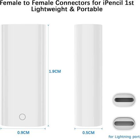 2-Pack Adapters for Apple Pencil 1st Generation, Pencil Adapter Female to Female Charger Connector for iPad Stylus, for iPad Pro 1st/2nd/Mini 5th Air 3rd, for iPad 9th/8th/7th/6th/5th in Saudi Arabia
