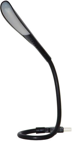 مصباح قراءة USB مزود بـ 14 مصباح LED و2 مصباح LED للكمبيوتر المحمول مع رقبة معقوفة مرنة - أبيض وأسود in Kuwait