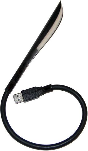 مصباح قراءة USB مزود بـ 14 مصباح LED و2 مصباح LED للكمبيوتر المحمول مع رقبة معقوفة مرنة - أبيض وأسود in Kuwait
