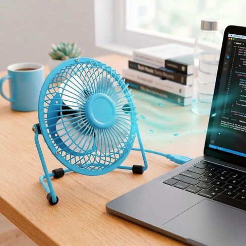 Portable USB Mini Fan, Strong Wind Quiet Operation, 360° Rotatable Cooling Fan for Home Office Desktop & Outdoor Use (Pink) in Saudi Arabia