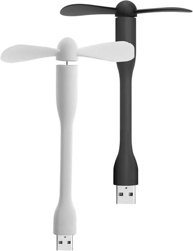 JoanofArc مروحة USB صغيرة، مروحة جيب صغيرة محمولة، توصيل وتشغيل مروحة تبريد USB، مثالية لبنوك الطاقة، مدمجة ومريحة (أبيض + أسود) in Kuwait