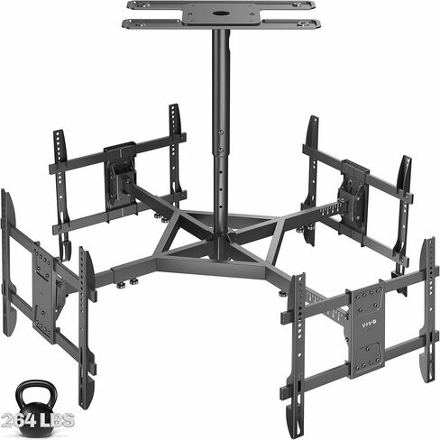 VIVO Back-to-Back Dual TV Ceiling Mount for 43 to 86 inch Screens, Heavy Duty, TVs up to 110 lbs Each, 5.5ft Extension Pole, Maximum VESA 600x400, Black, MOUNT-VC286-5 in Saudi Arabia