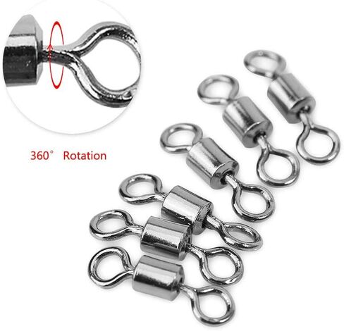 100PCS 8 Shape Fishing Swivel Fishing Hook to Line Connector Stainless Steel High Tensile Snap Hook Connect Ring Fishing Roll Swivel 12MM in Saudi Arabia
