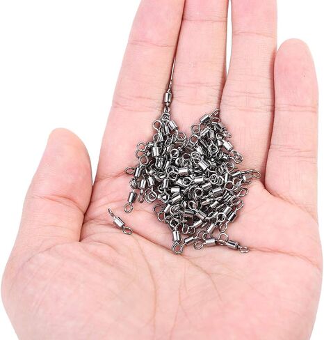 100PCS 8 Shape Fishing Swivel Fishing Hook to Line Connector Stainless Steel High Tensile Snap Hook Connect Ring Fishing Roll Swivel 12MM in Saudi Arabia