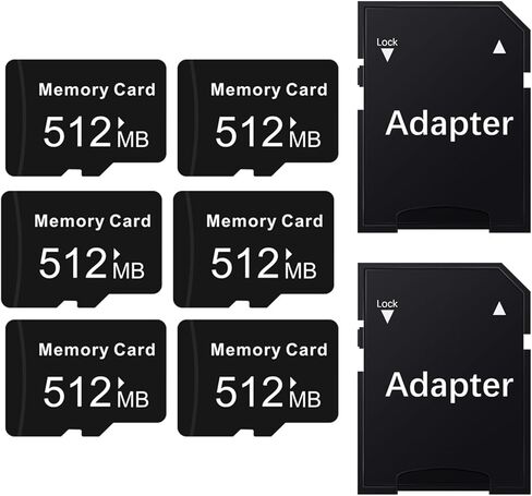 بطاقة Micro SD سعة 512 ميجابايت (0.5 جيجابايت) حزمة مكونة من 6 قطع ذات سعة منخفضة لأجهزة MP3/الهواتف القديمة/الملفات الصغيرة فقط - ليست للكاميرات/Dashcams/أجهزة GB in Saudi Arabia