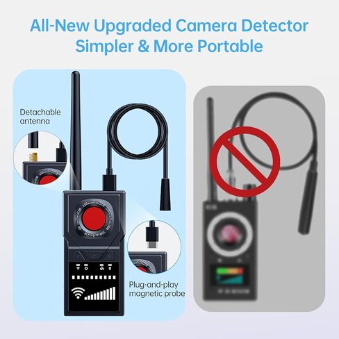 Multifunctional Hidden Camera Detector, GPS Tracker Detector & Camera Detector Spy Camera Finder，Bug Detector Listening Device Detector for Travel, Hotel, Car Privacy Protection in Saudi Arabia