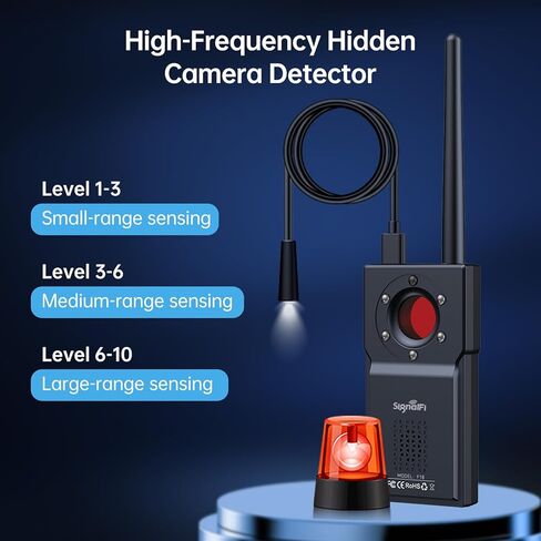 Multifunctional Hidden Camera Detector, GPS Tracker Detector & Camera Detector Spy Camera Finder，Bug Detector Listening Device Detector for Travel, Hotel, Car Privacy Protection in Saudi Arabia