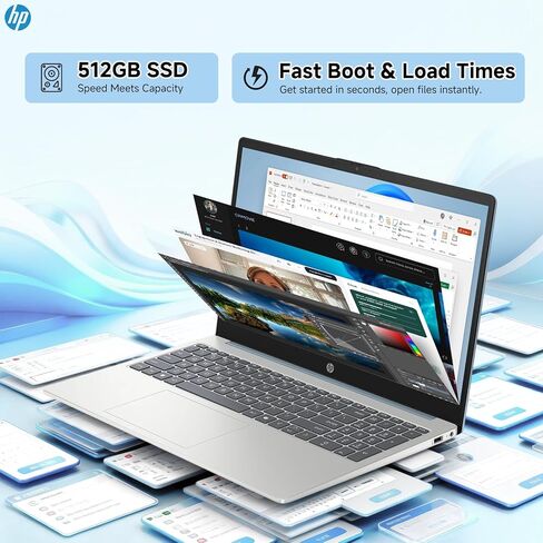 HP 15.6 Touchscreen Laptop Windows 11 Pro, Intel 8-Core i3-N305 CPU, 15.6 FHD Touch, 16GB RAM, 512GB SSD, Fast Charge, Wi-Fi 6, HD Camera, Student & Business, Moonlight Blue,W/REDRAGON Accessories in Saudi Arabia
