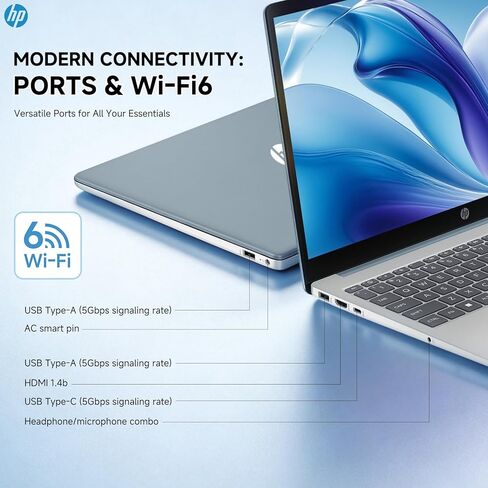 HP 15.6 Touchscreen Laptop Windows 11 Pro, Intel 8-Core i3-N305 CPU, 15.6 FHD Touch, 16GB RAM, 512GB SSD, Fast Charge, Wi-Fi 6, HD Camera, Student & Business, Moonlight Blue,W/REDRAGON Accessories in Saudi Arabia