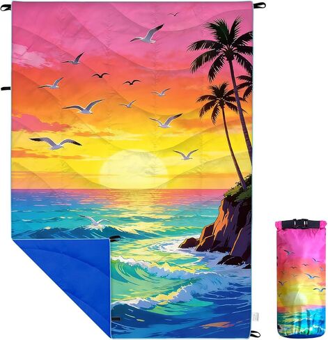 Outdoor Puffy Camping Blanket Lightweight Down Alternative - Packable Outdoor Blanket Waterproof for Camping,Traveling, Picnic, Beach, Lawn, Stadium, Hiking (Mountain, 39 * 55'') in Saudi Arabia
