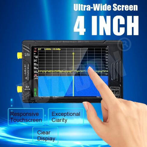TinySA Ultra+ ZS407 7.3GHz Spectrum Analyzer, 4.0 Inch HW V0.5.4 100kHz-7.3GHz Tinysa Handheld Frequency Analyzer, 2-in-1 RF Signal Generator 100kHz to 900MHz MF/HF/VHF UHF in Saudi Arabia