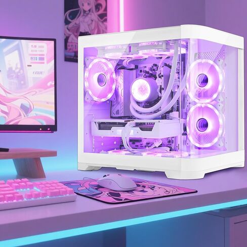 Poseidon Pre Built Gaming PC Desktop, 32GB DDR5, AMD Ryzen 5 9600X, RTX 5060 8G, 1TB PCIe + 1TB SATA SSD, 650W PSU, 240mm AIO & 7 ARGB Fans, High-end Tower Computer for Gamer, Home and Office- White in Saudi Arabia