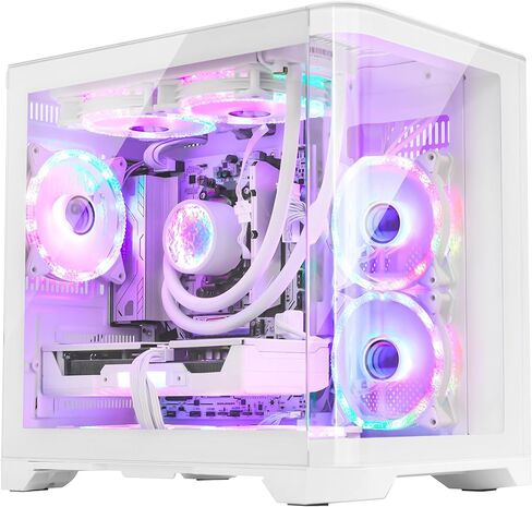 Poseidon Pre Built Gaming PC Desktop, 32GB DDR5, AMD Ryzen 5 9600X, RTX 5060 8G, 1TB PCIe + 1TB SATA SSD, 650W PSU, 240mm AIO & 7 ARGB Fans, High-end Tower Computer for Gamer, Home and Office- White in Saudi Arabia