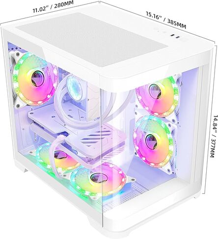 Poseidon Pre Built Gaming PC Desktop, 32GB DDR5, AMD Ryzen 5 9600X, RTX 5060 8G, 1TB PCIe + 1TB SATA SSD, 650W PSU, 240mm AIO & 7 ARGB Fans, High-end Tower Computer for Gamer, Home and Office- White in Saudi Arabia