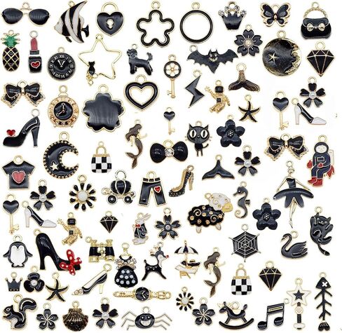 30pcs Mixed Enamel Charms Pendants for Jewelry Making Bulk lot Necklace Earrings Bracelet Craft Findings in Saudi Arabia