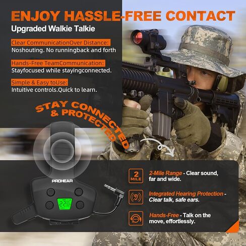 RH09 Bluetooth Walkie Talkie Upgrade Module for Shooting Earmuffs – 3 Mile GMRS 2-Way Radio, 22 Channels + 99 Codes, USB-C Rechargeable, Compatible with PROHEAR, ZOHAN & Howard Leight Impact Sport in Saudi Arabia