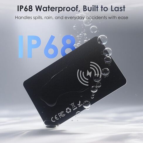 Wallet Tracker Card 0.07in Slim, Compatible with Apple Find My iOS Only, Bluetooth Tracker Smart Tracking Card Wallet Finder, IP68 Waterproof, Item Locator for Luggage Tags, Passports, Purse in Saudi Arabia