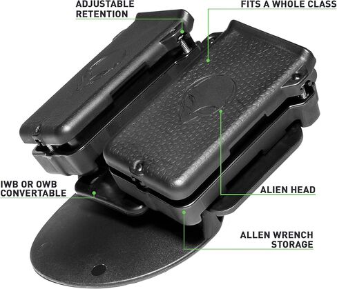 حامل ماج مزدوج من Alien Gear Cloak - حافظة مجلة مزدوجة (9 مم، 40، 45، 10 مم، 380) - قابلة للتحويل IWB/OWB - غير قابلة للتعديل والاحتفاظ - راحة حزام الخصر مع خيار انزلاق الحزام - أسود in Kuwait