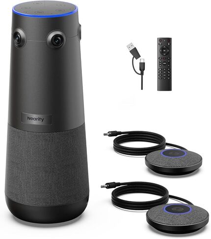 NEARITY 360 Alien 4K Video Conference Camera with 2 Microphones, 8MP Video Conferencing Webcam, 3 AI Modes, 6 Noise Cancelling Mics, Auto Framing, Conference Webcam for PC/Laptop/SmartBoard in Saudi Arabia