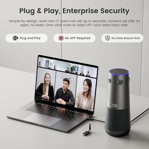 NEARITY 360 Alien 4K Video Conference Camera with 2 Microphones, 8MP Video Conferencing Webcam, 3 AI Modes, 6 Noise Cancelling Mics, Auto Framing, Conference Webcam for PC/Laptop/SmartBoard in Saudi Arabia