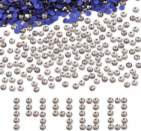 Hotfix Iron on 8000pcs Crystal Rhinestones Round Gem for Crafts Decoration DIY Jewelry Making with a Picking Pen (Clear Crystal, 6Sizes SS3-SS12) in Kuwait