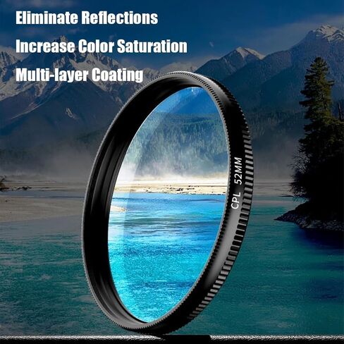 52mm CPL Polarizing Lens Filter for Phone Camera, Clip On Smartphone Camera Filter, Reduce Glare Photography Lens in Saudi Arabia