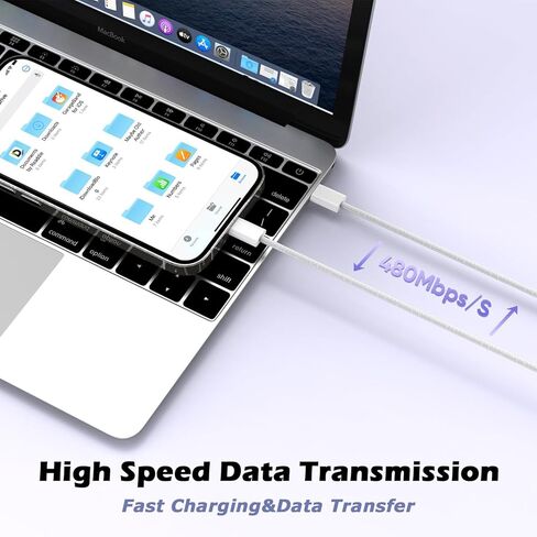[معتمد من Apple MFi] شاحن iPhone Air/17، USB C شحن سريع 2 حزمة 20 وات شاحن Apple نوع C كتلة 6FT USB C إلى C كابل منسوج لهاتف iPhone 17 Pro Max/16 Plus/16 Pro Max/15 Pro Max، iPad Pro/Air/AirPods in Kuwait