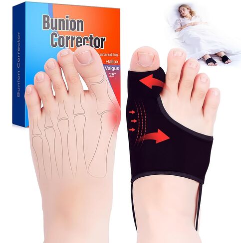 2PCS Bunion Corrector for Women & Men - Toe Alignment Corrector with Splint & Pads for Hallux Valgus Pain Relief, Toe Separator for Day/Night Support, New Anti Slip Gel Strap for Big Toe Straightener in Saudi Arabia