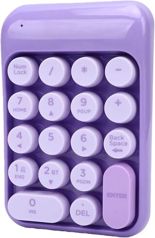 Pomya Wireless Number Pad 18 Key, 2.4G Bluetooth Numeric Keypad for Accounting, Financial Work, Home Business, Quiet Concave Keycaps, Long Battery Life (Black) in Saudi Arabia