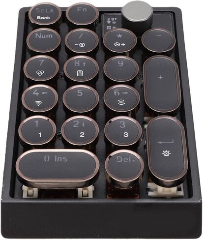 PUSOKEI Mechanical Number Pad, Bluetooth / 2.4G / USB C Retro Numeric Keypad with Knob, 1000mAh Rechargeable, RGB Backlit Hot Swappable Numpad for Laptop PC in Saudi Arabia