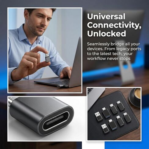 8 قطع محول USB إلى USB C، موصل محول Micro USB إلى USB C أنثى ذكر لأجهزة الكمبيوتر المحمول والسيارة والهاتف الذكي وسماعات الرأس وميكروفون الكمبيوتر in Saudi Arabia