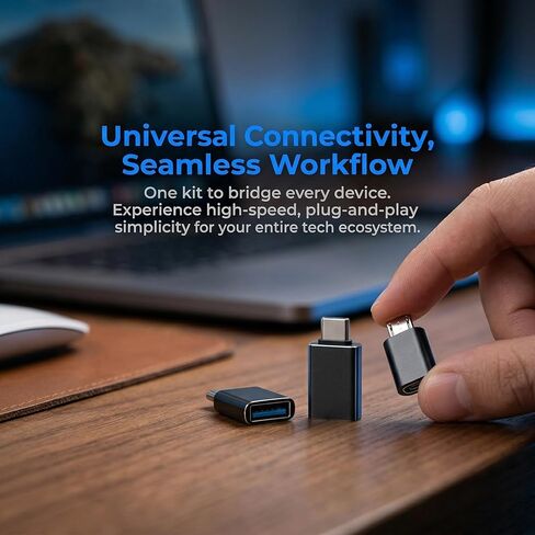 8 قطع محول USB إلى USB C، موصل محول Micro USB إلى USB C أنثى ذكر لأجهزة الكمبيوتر المحمول والسيارة والهاتف الذكي وسماعات الرأس وميكروفون الكمبيوتر in Saudi Arabia