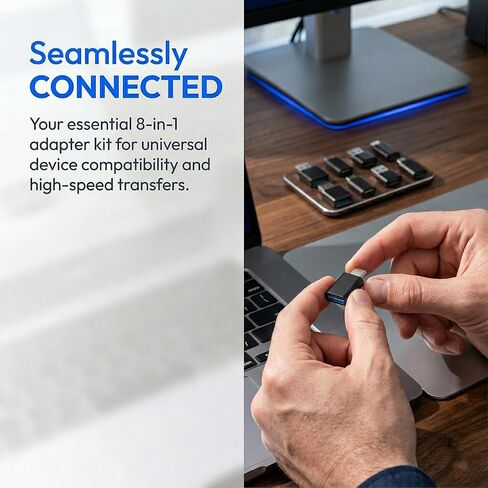 8 قطع محول USB إلى USB C، موصل محول Micro USB إلى USB C أنثى ذكر لأجهزة الكمبيوتر المحمول والسيارة والهاتف الذكي وسماعات الرأس وميكروفون الكمبيوتر in Saudi Arabia