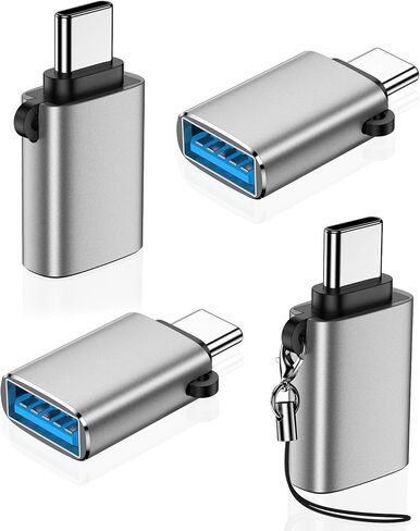 USBC to USB Adapter 4 Pack, USB C Male to USB 3.0 Female OTG Adapter for iPhone 17e 16, iPad mini, MacBook Pro, Samsung S26 S25, High-Speed Data Transfer and Fast Charging Type-C Connector-Black in Saudi Arabia