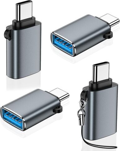 USBC to USB Adapter 4 Pack, USB C Male to USB 3.0 Female OTG Adapter for iPhone 17e 16, iPad mini, MacBook Pro, Samsung S26 S25, High-Speed Data Transfer and Fast Charging Type-C Connector-Black in Saudi Arabia
