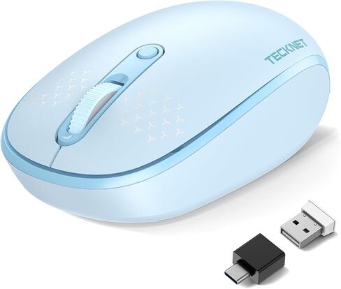 TECKNET Wireless Mouse,Bluetooth Mouse (BT5.3/5.0 & 2.4G) with USB Receiver Silent Optical Computer Mice，Wide Compatibility in Saudi Arabia