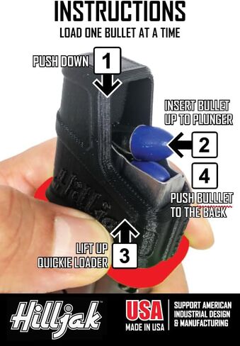 سميث اند ويسون M&P 9 Shield (1.0/M2.0)، Springfield Armory XD-S XD-E 9mm Magazine Speed ​​Loader، Quickie Loader - QL9S أسود in Kuwait