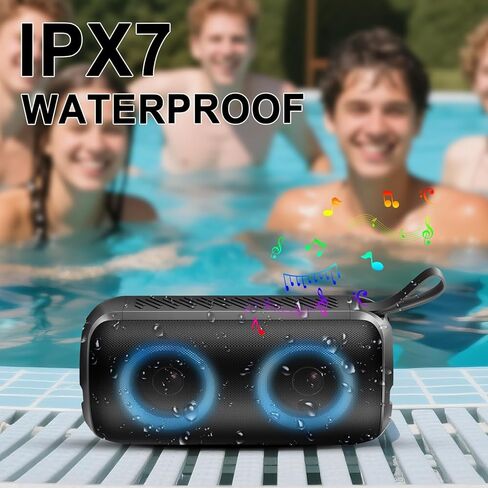 مكبر صوت بلوتوث Hupoaf، مكبر صوت لاسلكي محمول جديد 2026 مع صوت عالٍ 6D، مقاوم للماء IPX7، مكالمات عالية الدقة، أضواء RGB، وقت تشغيل 12 ساعة للمنزل/الحفلة/الخارج/الشاطئ، حشوات للتخزين/هدية الفيل الأبيض in Kuwait