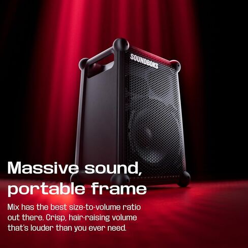 Soundboks Mix – Portable Bluetooth Speaker – Durable & Weatherproof (IP65) Design – USB-C Rechargeable Battery – Ultra-Loud – 121dB – Speaker for indoors and outdoors – 40 Hours of Play time – (Black) in Saudi Arabia