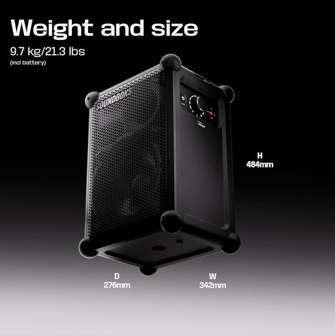 Soundboks Mix – Portable Bluetooth Speaker – Durable & Weatherproof (IP65) Design – USB-C Rechargeable Battery – Ultra-Loud – 121dB – Speaker for indoors and outdoors – 40 Hours of Play time – (Black) in Saudi Arabia