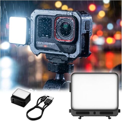 JJC LED Light for Insta360 Ace Pro 2 Accessories, Magnetic Auxiliary Fill Light Attachment, Rechargeable IPX5 Waterproof Mini Video Light, for Selfie Vlog Recording Lightweight in Saudi Arabia