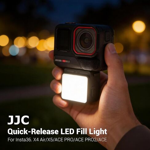 JJC LED Light for Insta360 Ace Pro 2 Accessories, Magnetic Auxiliary Fill Light Attachment, Rechargeable IPX5 Waterproof Mini Video Light, for Selfie Vlog Recording Lightweight in Saudi Arabia