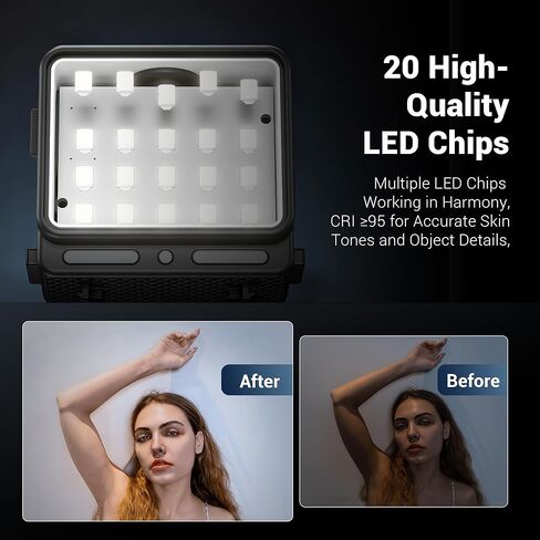 JJC LED Light for Insta360 Ace Pro 2 Accessories, Magnetic Auxiliary Fill Light Attachment, Rechargeable IPX5 Waterproof Mini Video Light, for Selfie Vlog Recording Lightweight in Saudi Arabia