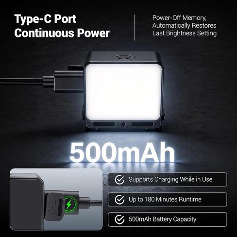 JJC LED Light for Insta360 Ace Pro 2 Accessories, Magnetic Auxiliary Fill Light Attachment, Rechargeable IPX5 Waterproof Mini Video Light, for Selfie Vlog Recording Lightweight in Saudi Arabia
