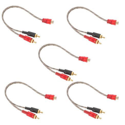 Yardwe 5pcs Car Audio RCA Splitter Cable 1 Female to 2 Male Y Adapter Cord for Car Speaker Stereo Transmission in Saudi Arabia