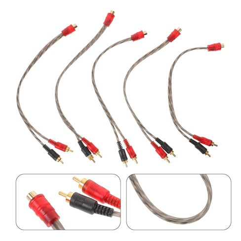 Yardwe 5pcs Car Audio RCA Splitter Cable 1 Female to 2 Male Y Adapter Cord for Car Speaker Stereo Transmission in Saudi Arabia