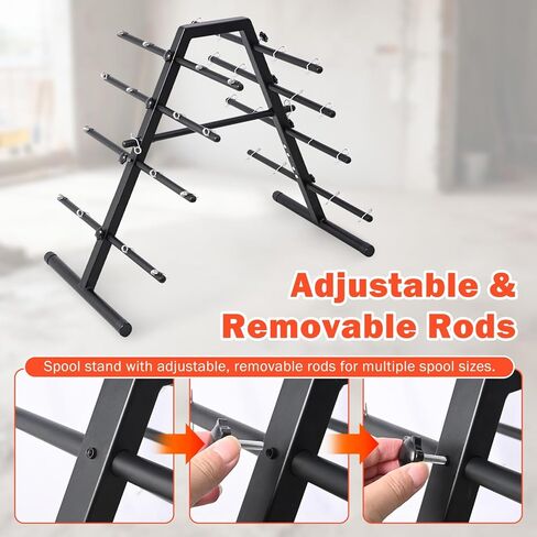 CXRCY Wire Spool Rack - Heavy Duty Cable Dispenser with 9 Adjustable Rods for 29 Spools, Portable Hand Wire Spool Caddy for Electrical, Industrial, Retail, Warehouse Use in Saudi Arabia
