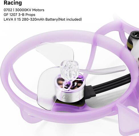 BETAFPV Air65 II طائرة كوادكوبتر بدون فرشاة، طائرة بدون طيار صغيرة خفيفة الوزن 1S 65 مم مع مصفوفة 1S 5IN1 II 12A FC، محرك 0702 30000KV، دعامة 1207 ثلاثية الشفرات، كاميرا C03، مظلة وإطار Air II لسباق FPV داخلي in Saudi Arabia