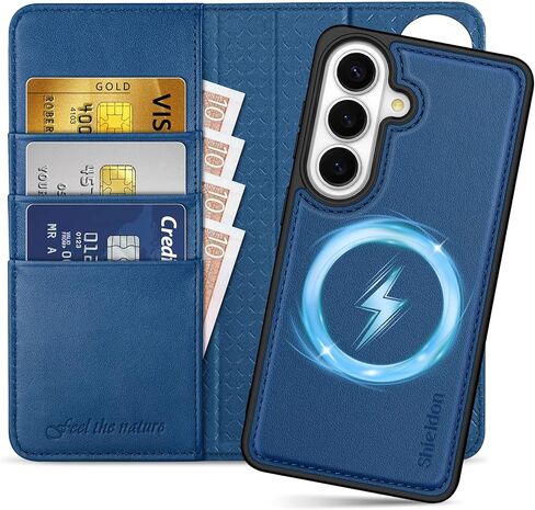 SHIELDON Wallet Case for Galaxy S26 6.3-inch 5G, 2-in-1 Detachable, Genuine Leather, Wireless Charging, Magnetic, RFID Blocking Credit Card Holder, Kickstand, Full Protective Cover - Retro Coffee in Saudi Arabia